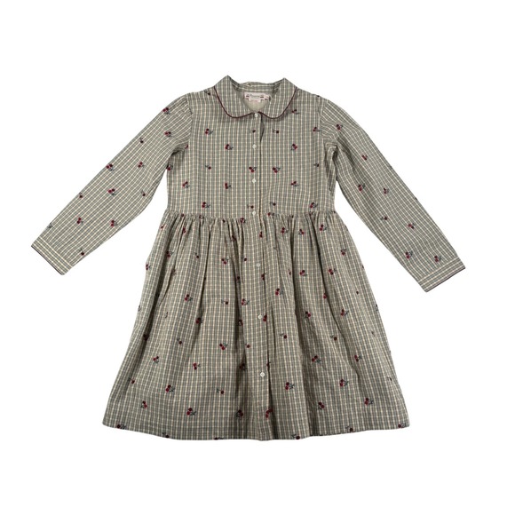 Bonpoint Other - NWT Bonpoint Girls Cherry Embroidered Gingham Dress Long Sleeve 12A